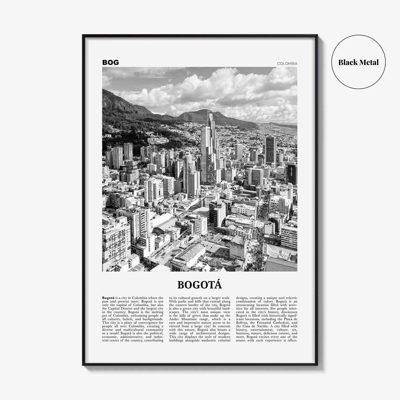 Bogota Print Black and White No 1, Bogota Wall Art, Bogota Poster, Bogota Photo, Bogota Wall Decor, City Print, Bogota, Colombia