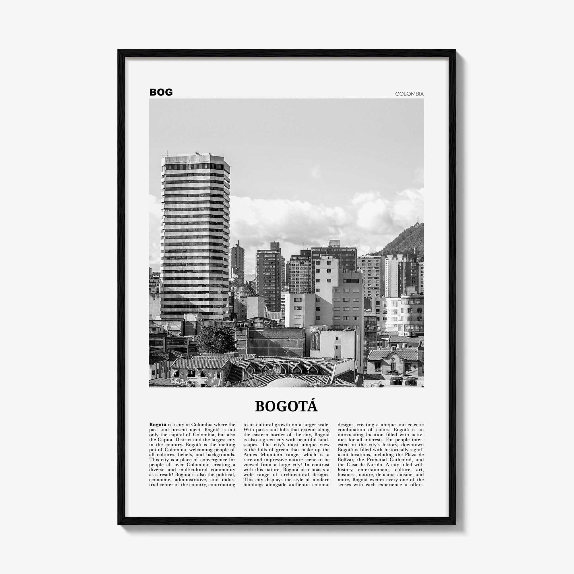 Bogota Print Black and White No 2, Bogota Wall Art, Bogota Poster, Bogota Photo, Bogota Wall Decor, City Print, Bogota, Colombia