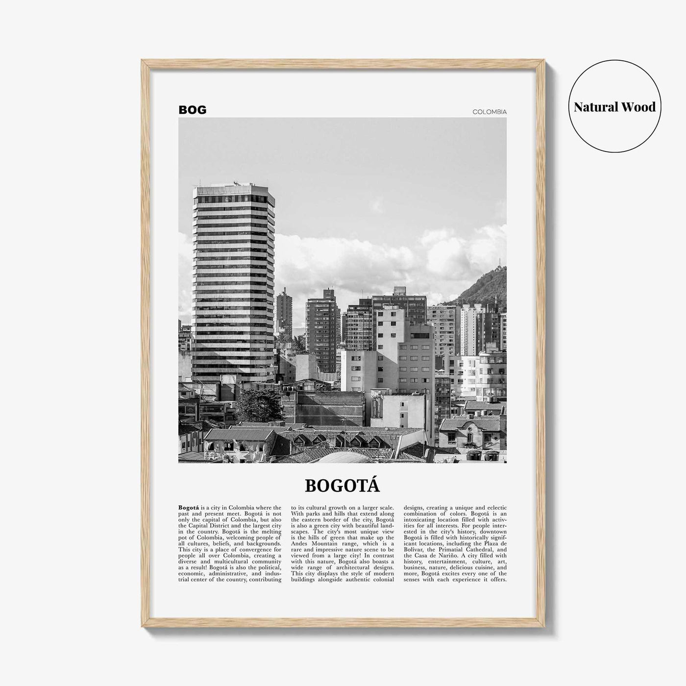 Bogota Print Black and White No 2, Bogota Wall Art, Bogota Poster, Bogota Photo, Bogota Wall Decor, City Print, Bogota, Colombia