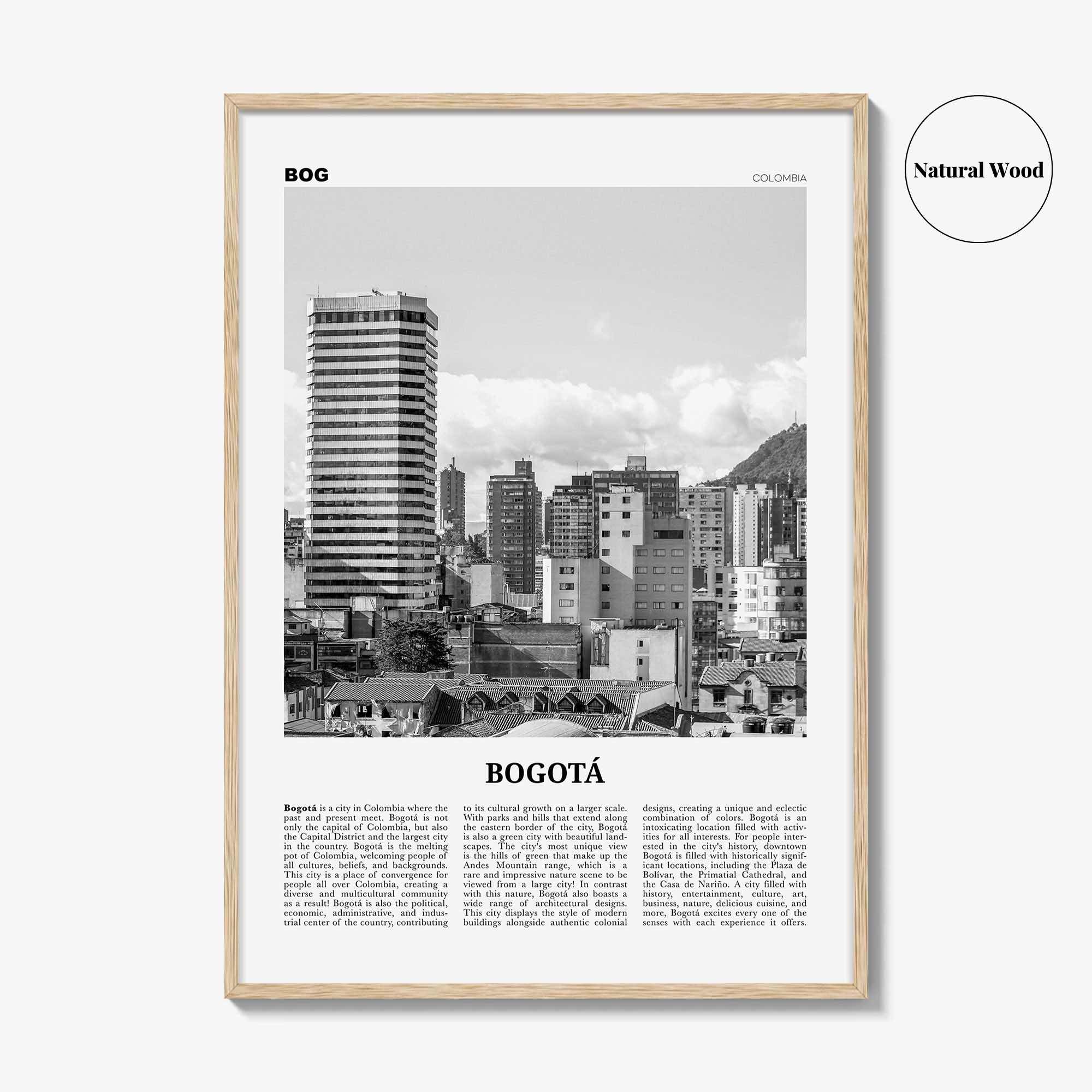 Bogota Print Black and White No 2, Bogota Wall Art, Bogota Poster, Bogota Photo, Bogota Wall Decor, City Print, Bogota, Colombia