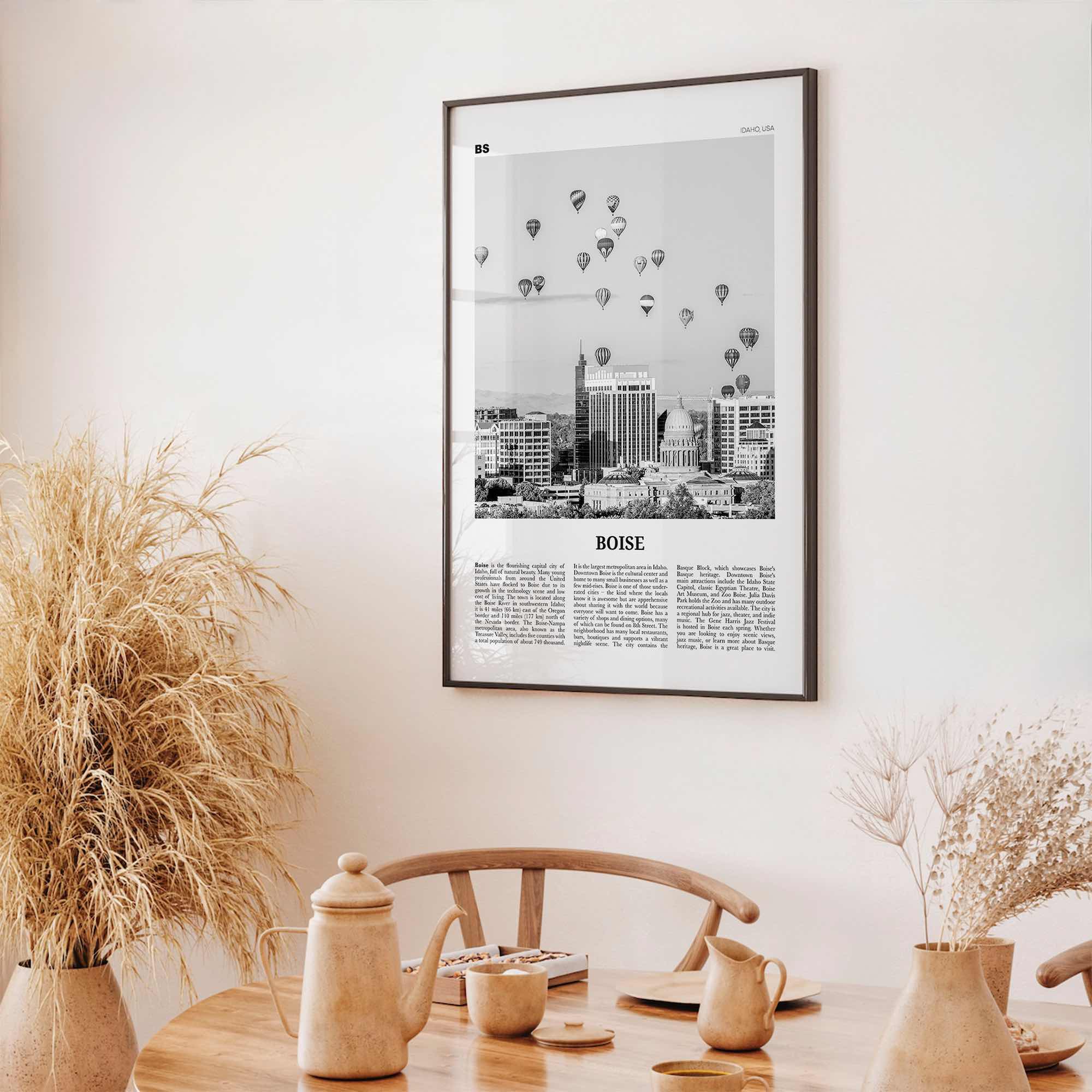 Boise Print Black and White No 1, Boise Wall Art, Boise Poster, Boise Photo, Boise Wall Décor, Idaho, USA, United States, America