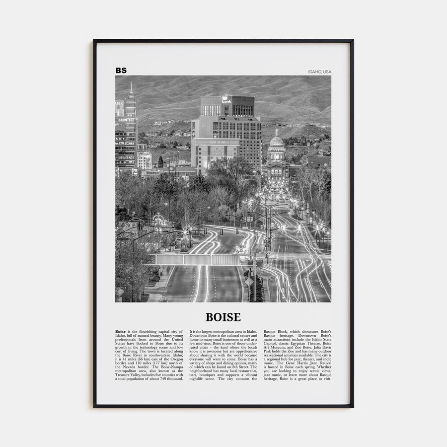 Boise Travel B&W No 2 Poster