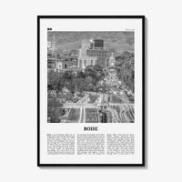 Boise Print Black and White No 2, Boise Wall Art, Boise Poster, Boise Photo, Boise Wall Décor, Idaho, USA, United States, North America