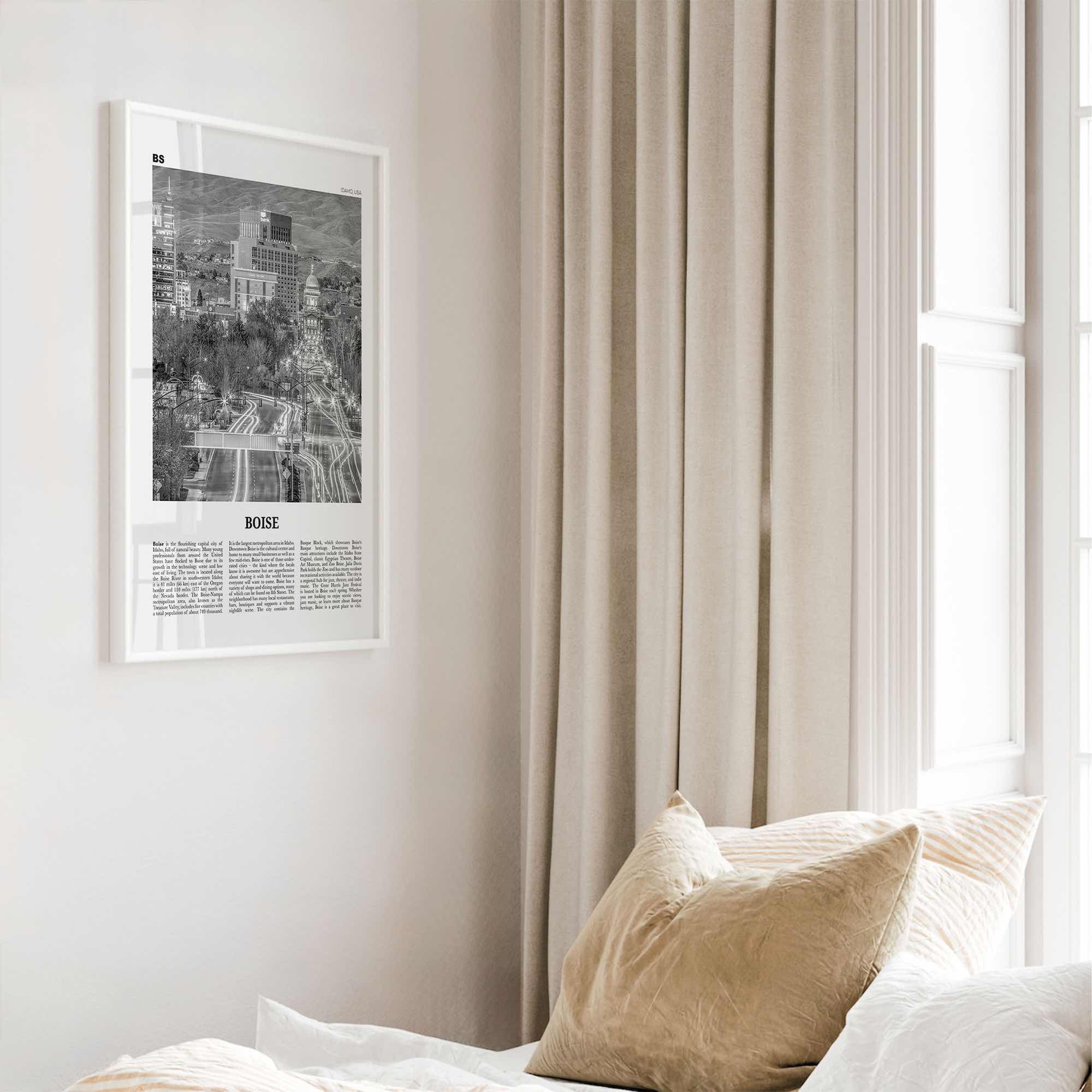 Boise Print Black and White No 2, Boise Wall Art, Boise Poster, Boise Photo, Boise Wall Décor, Idaho, USA, United States, North America