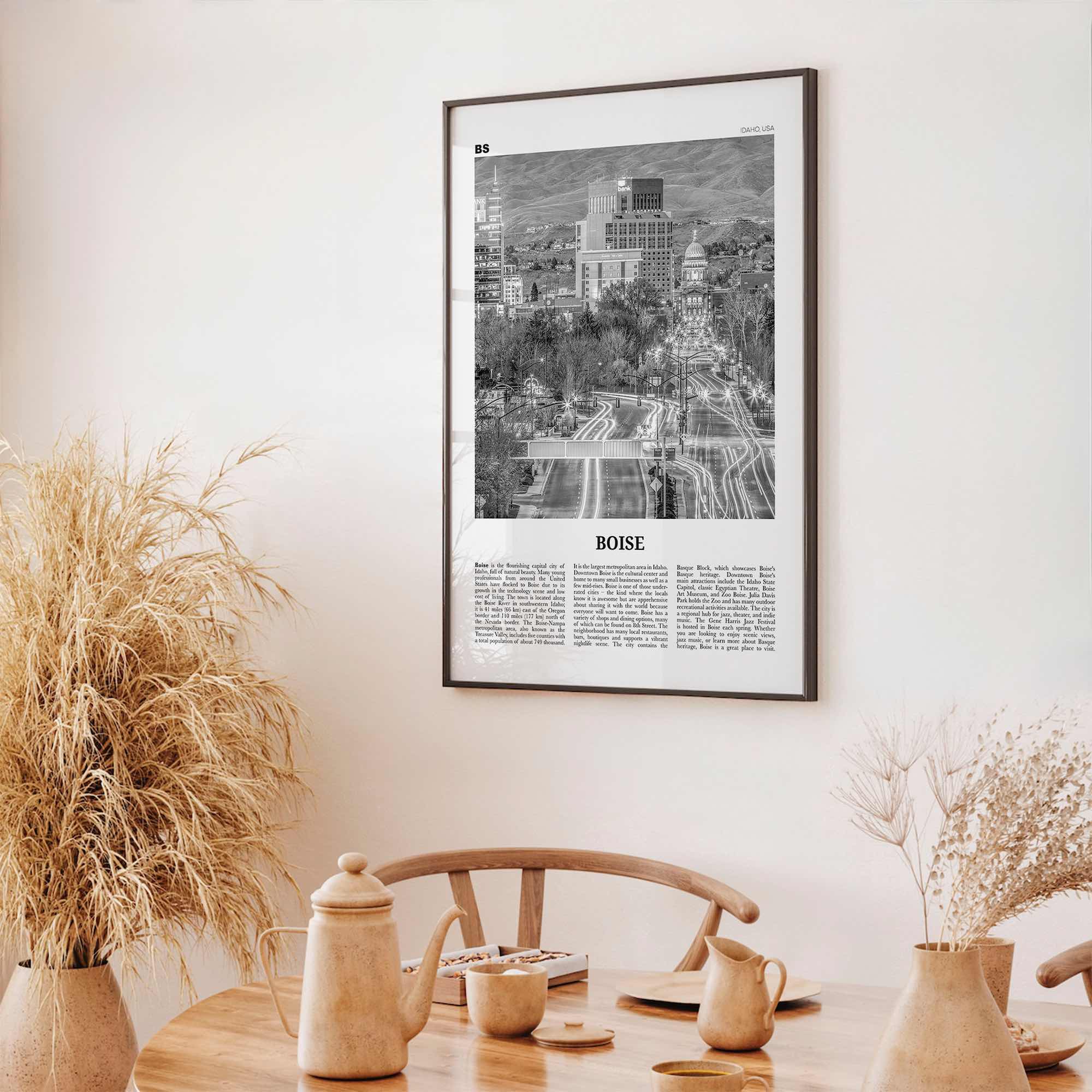 Boise Print Black and White No 2, Boise Wall Art, Boise Poster, Boise Photo, Boise Wall Décor, Idaho, USA, United States, North America