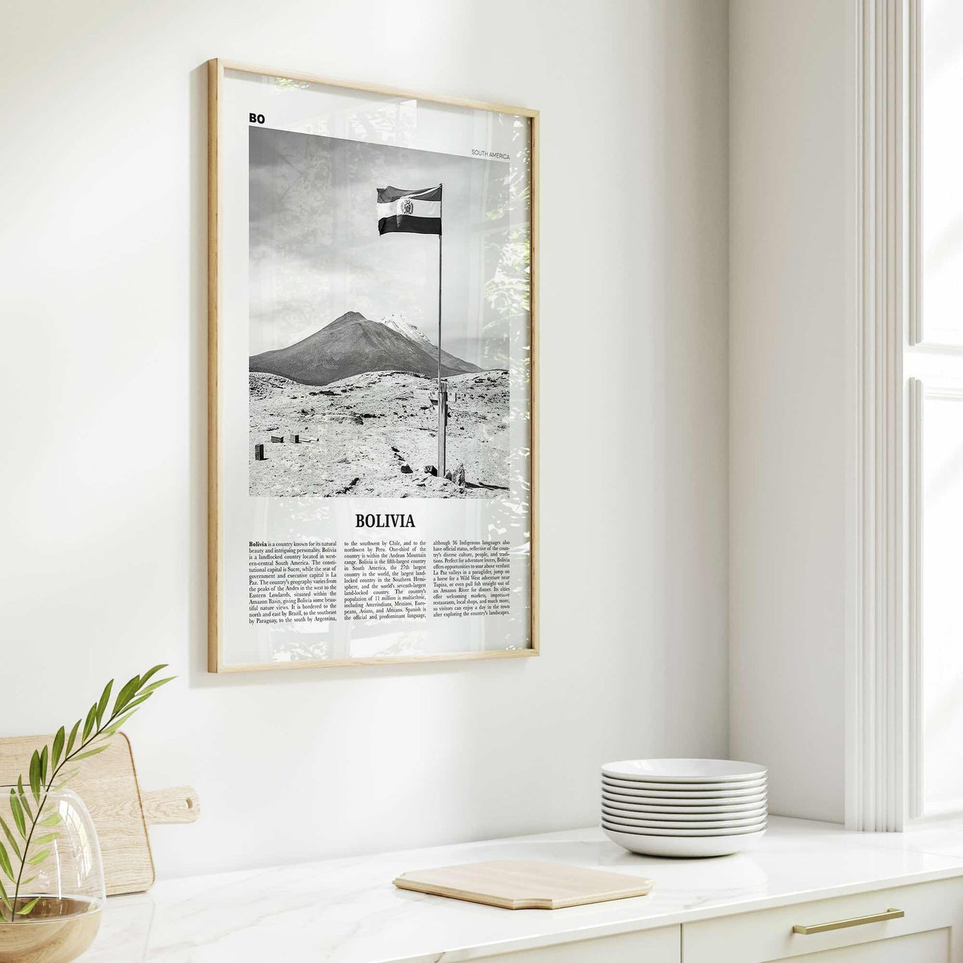 Bolivia Print Black and White, Bolivia Wall Art, Bolivia Poster, Bolivia Photo, Sucre, La Paz, Santa Cruz de Sierra, South America