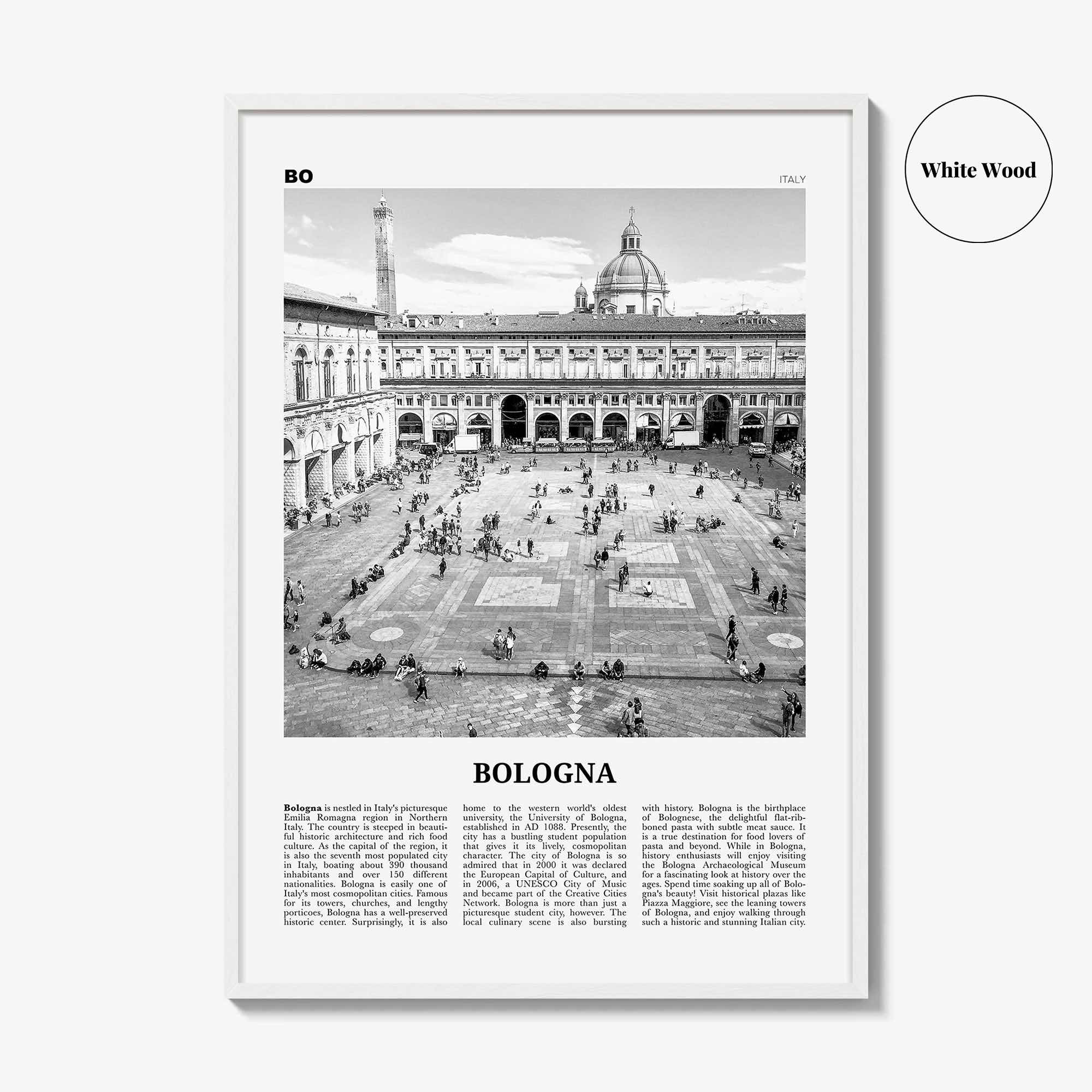 Bologna Print Black and White No 1, Bologna Wall Art, Bologna Poster, Bologna Photo, Bologna Wall Decor, Bononia, Italy, Italia, Europe