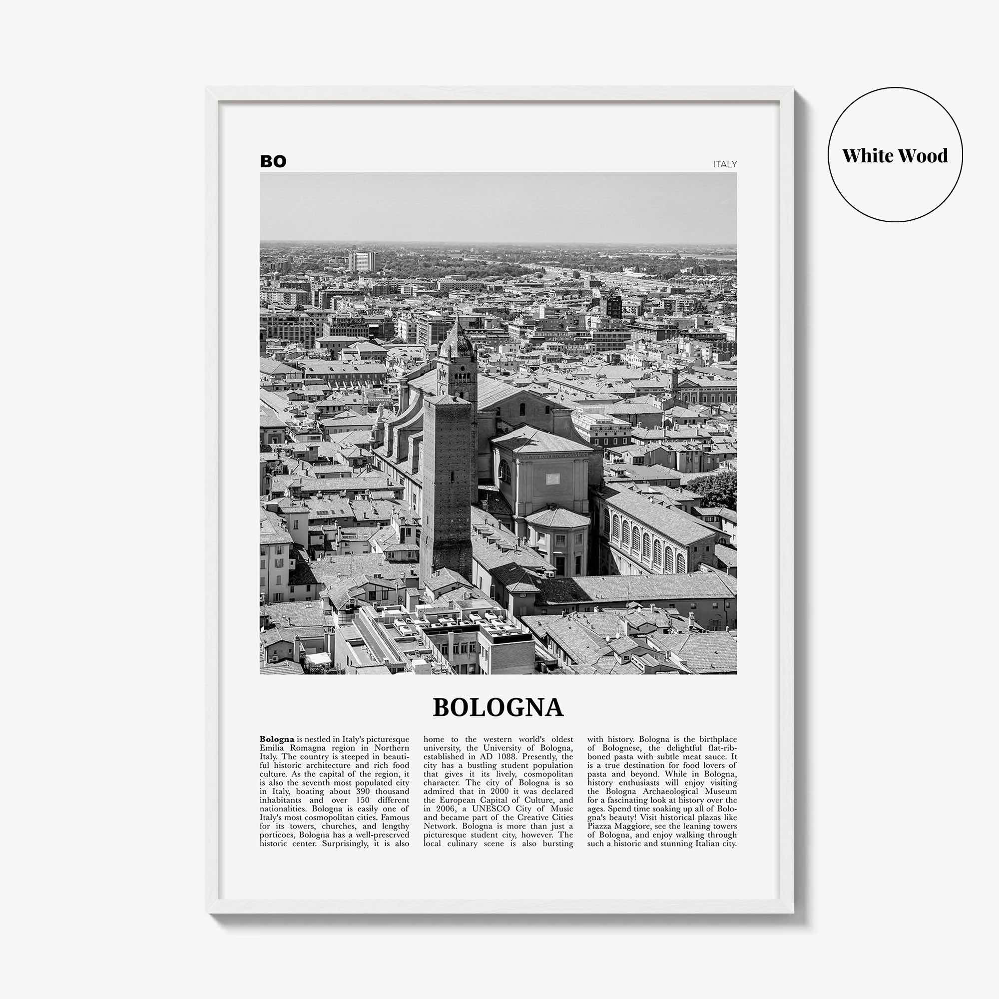 Bologna Print Black and White No 2, Bologna Wall Art, Bologna Poster, Bologna Photo, Bologna Wall Decor, Bononia, Italy, Italia, Europe