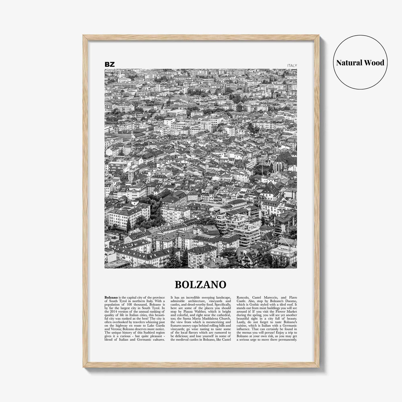 Bolzano Print Black and White, Bolzano Wall Art, Bolzano Poster, Bolzano Photo, Bolzano Wall Décor, Travel Print, Italy, Italia, Europe