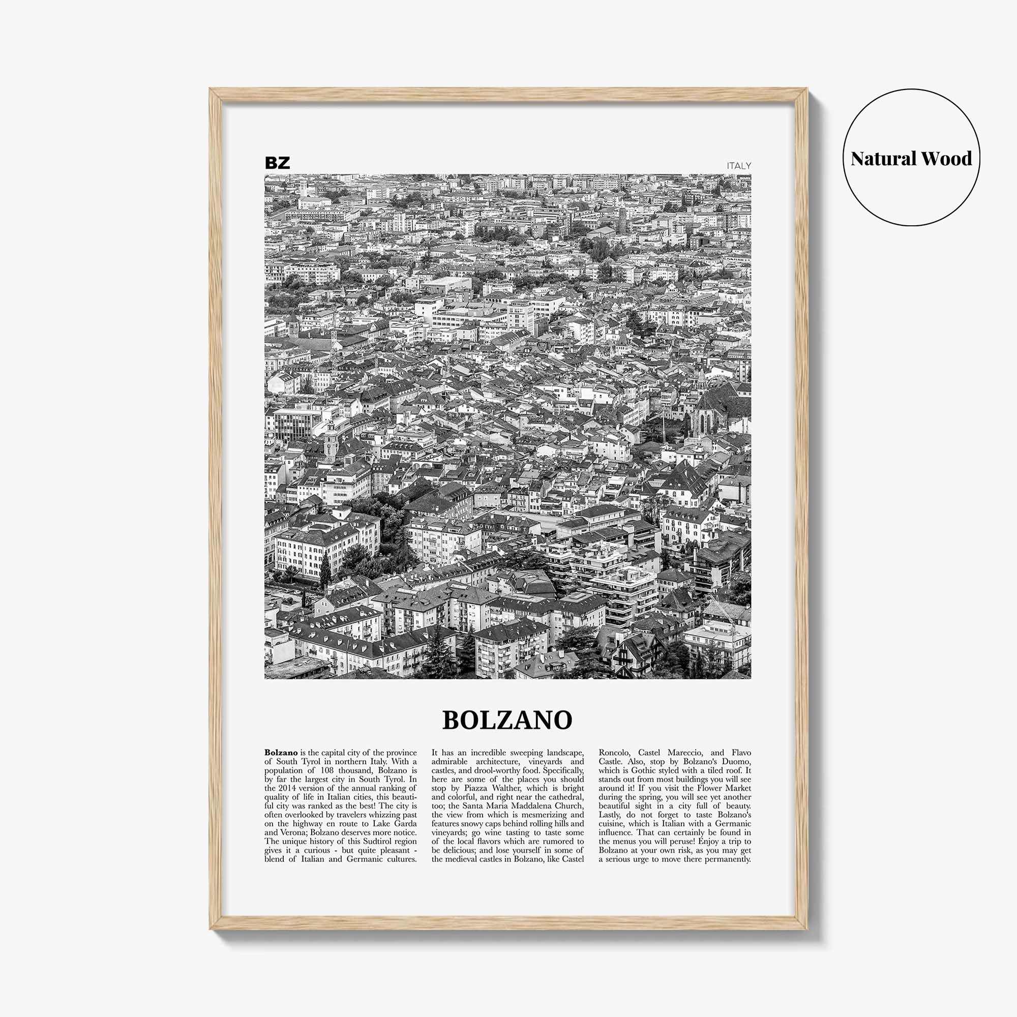 Bolzano Print Black and White, Bolzano Wall Art, Bolzano Poster, Bolzano Photo, Bolzano Wall Décor, Travel Print, Italy, Italia, Europe