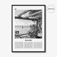 Bonaire Print Black and White, Bonaire Wall Art, Bonaire Poster, Bonaire Photo, Bonaire Decor, Boneiru, Caribbean Netherlands, Kralendijk