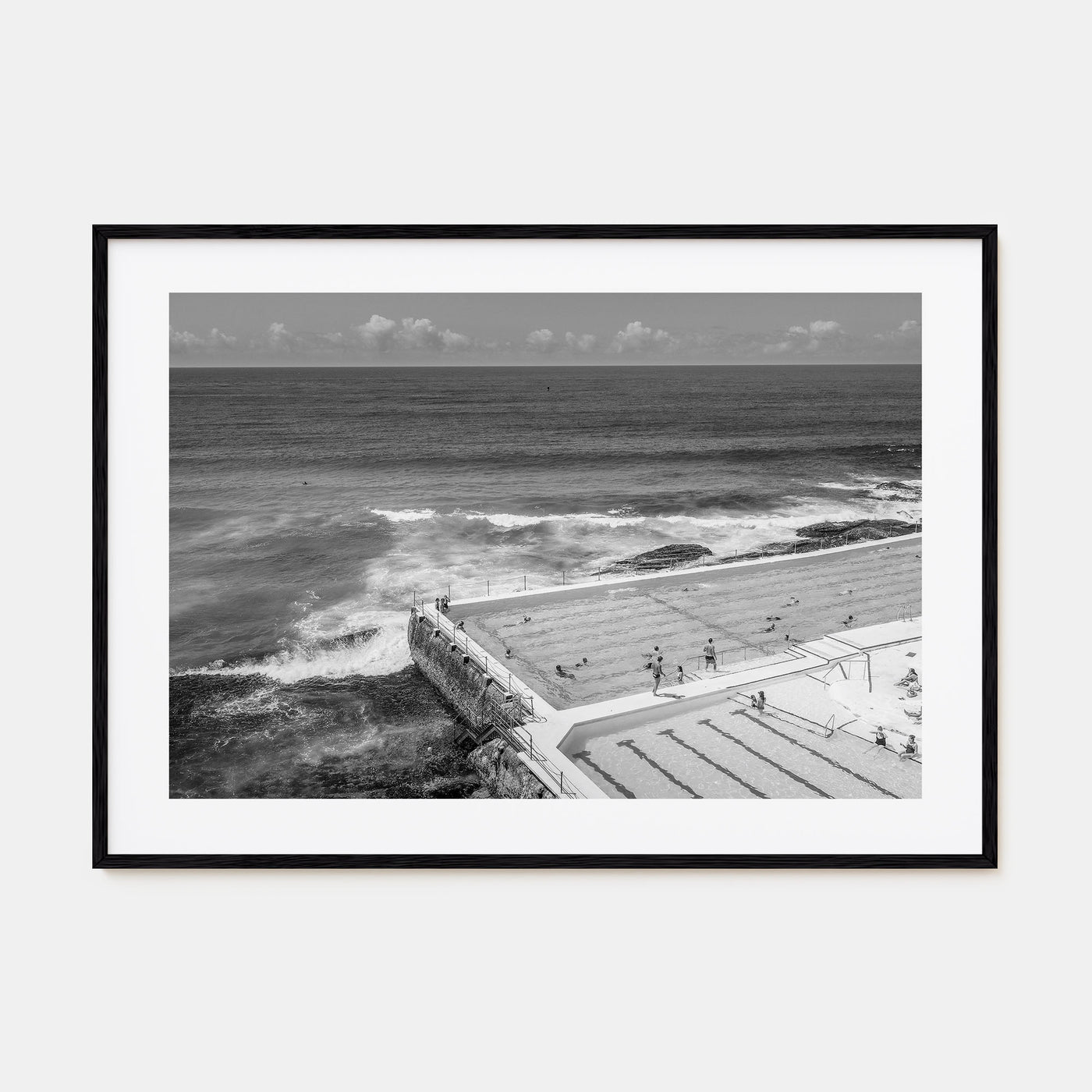 Bondi Beach Landscape B&W Poster
