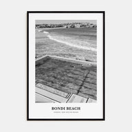 Bondi Beach Portrait B&W No 1 Poster
