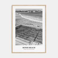 Bondi Beach Portrait B&W No 1 Poster