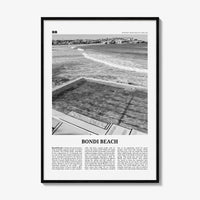 Bondi Beach Print Black and White No 1, Bondi Beach Wall Art, Bondi Beach Poster, Bondi Beach Photo, Sydney Poster Print, Australia, Oceania