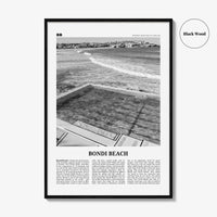Bondi Beach Print Black and White No 1, Bondi Beach Wall Art, Bondi Beach Poster, Bondi Beach Photo, Sydney Poster Print, Australia, Oceania