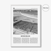Bondi Beach Print Black and White No 1, Bondi Beach Wall Art, Bondi Beach Poster, Bondi Beach Photo, Sydney Poster Print, Australia, Oceania
