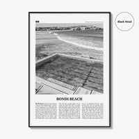 Bondi Beach Print Black and White No 1, Bondi Beach Wall Art, Bondi Beach Poster, Bondi Beach Photo, Sydney Poster Print, Australia, Oceania