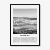 Bondi Beach Print Black and White No 2, Bondi Beach Wall Art, Bondi Beach Poster, Bondi Beach Photo, Sydney Poster Print, Australia