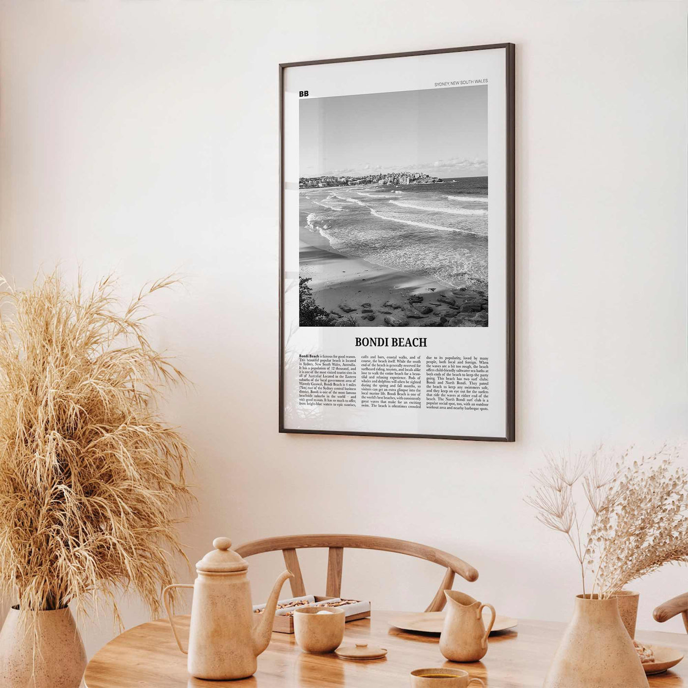 Bondi Beach Print Black and White No 2, Bondi Beach Wall Art, Bondi Beach Poster, Bondi Beach Photo, Sydney Poster Print, Australia