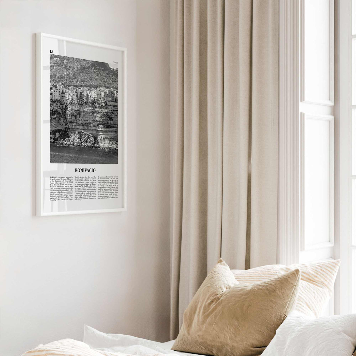 Bonifacio Print Black and White, Bonifacio Wall Art, Bonifacio Poster, Bonifacio Photo, Bonifacio, Bunifaziu, Bunifazziu, France, Corsica