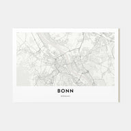Bonn Map Landscape Poster