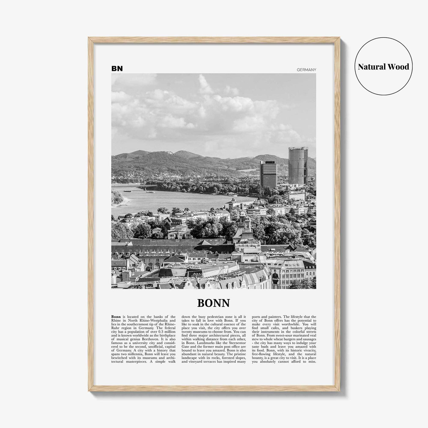 Bonn Print Black and White, Bonn Wall Art, Bonn Poster, Bonn Photo, Bonn Wall Décor, Germany, North Rhine-Westphalia, Deutschland