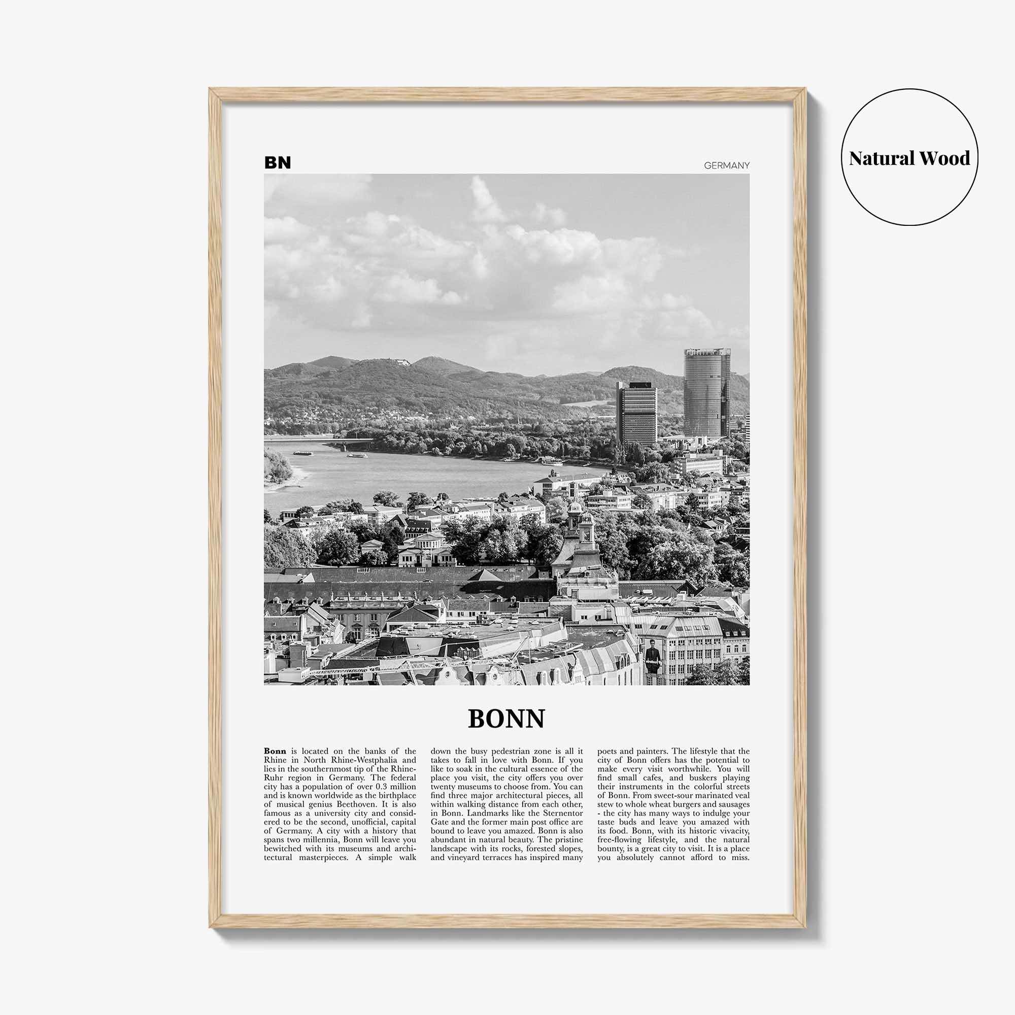 Bonn Print Black and White, Bonn Wall Art, Bonn Poster, Bonn Photo, Bonn Wall Décor, Germany, North Rhine-Westphalia, Deutschland