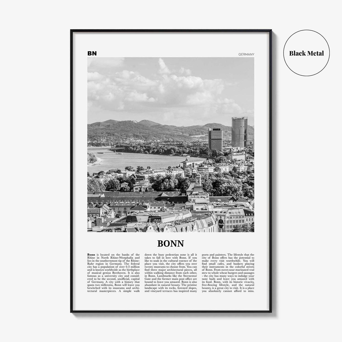 Bonn Print Black and White, Bonn Wall Art, Bonn Poster, Bonn Photo, Bonn Wall Décor, Germany, North Rhine-Westphalia, Deutschland