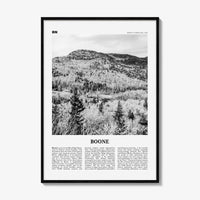 Boone Print Black and White No 2, Boone Nature Wall Art, Boone Poster, Boone Photo, Boone Wall Décor, Boone Map, North Carolina, USA