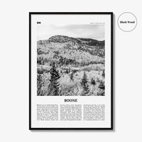 Boone Print Black and White No 2, Boone Nature Wall Art, Boone Poster, Boone Photo, Boone Wall Décor, Boone Map, North Carolina, USA