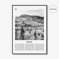 Boone Print Black and White No 2, Boone Nature Wall Art, Boone Poster, Boone Photo, Boone Wall Décor, Boone Map, North Carolina, USA