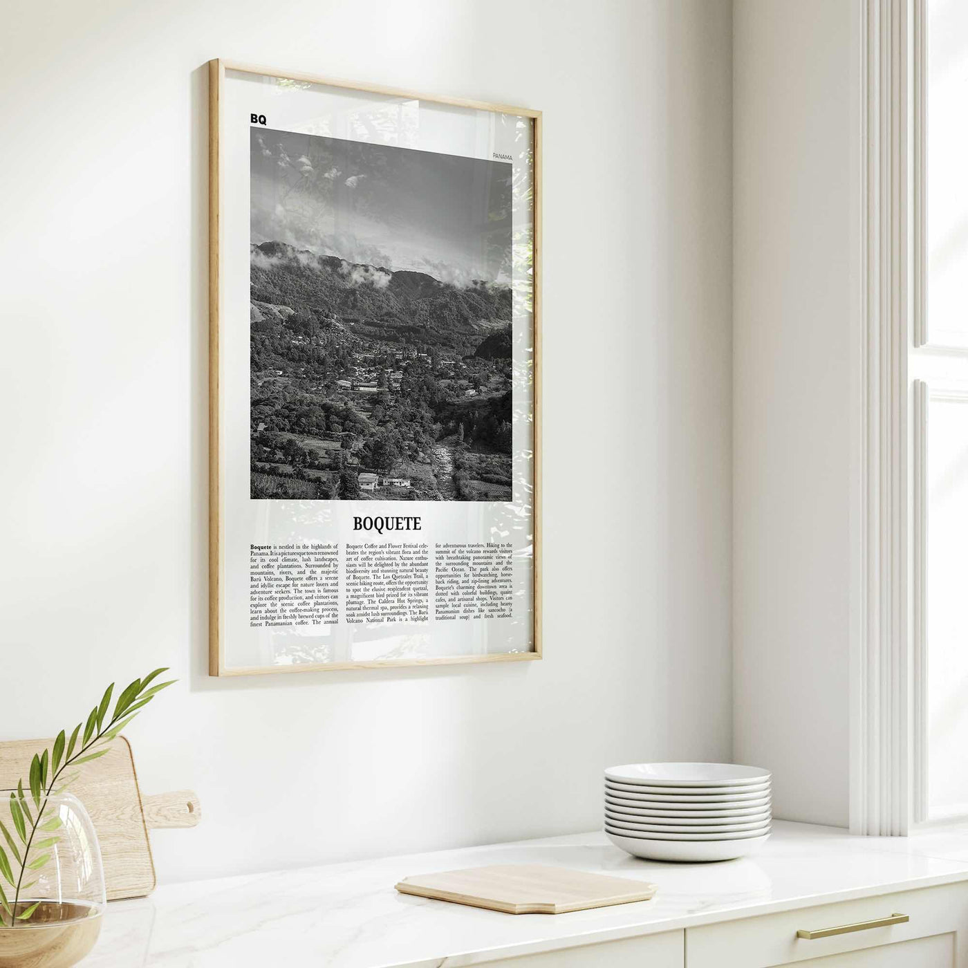 Boquete Print Black and White, Boquete Wall Art, Boquete Poster, Boquete Photo, Boquete Wall Décor, Boquete Map, Panama