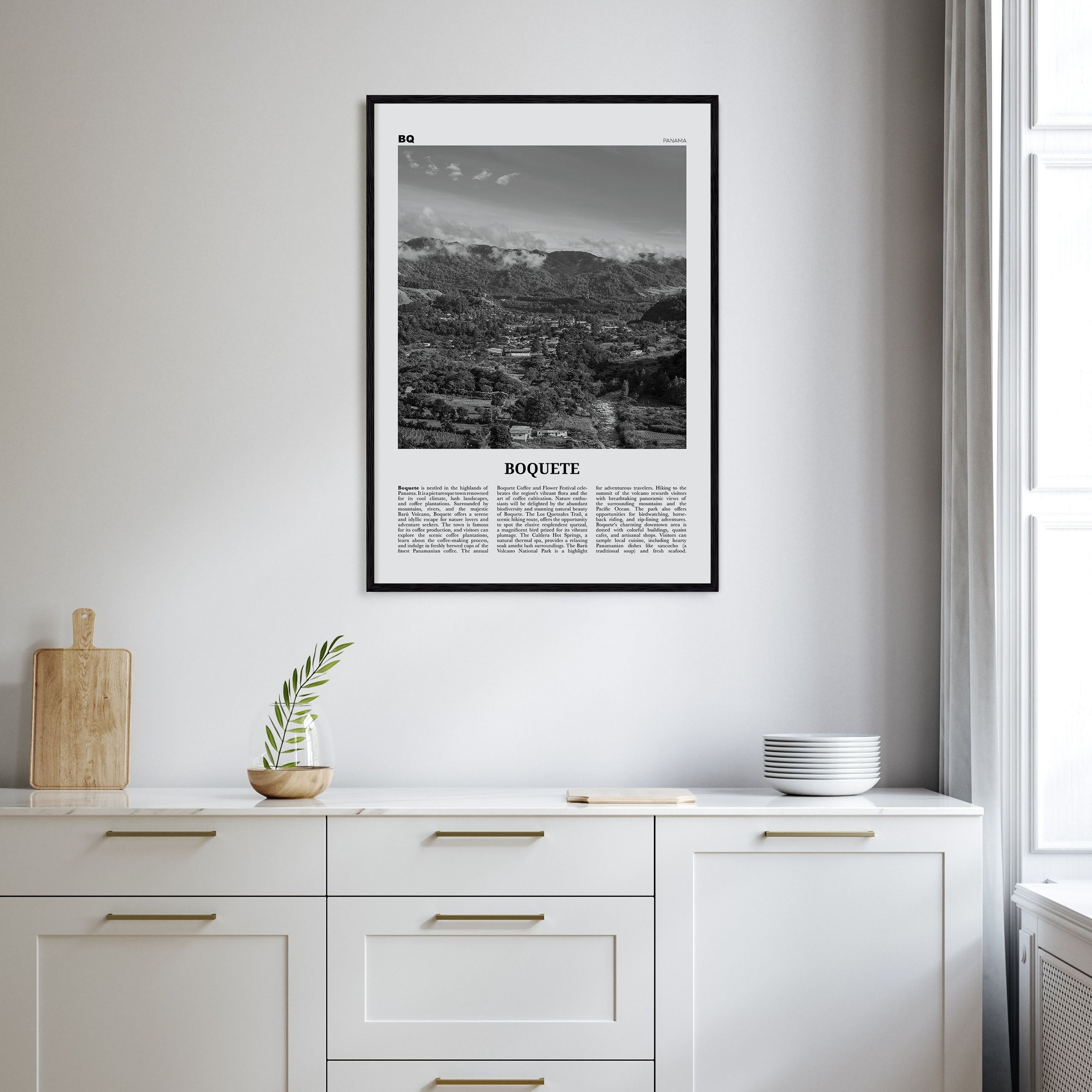 Boquete Travel B&W Poster