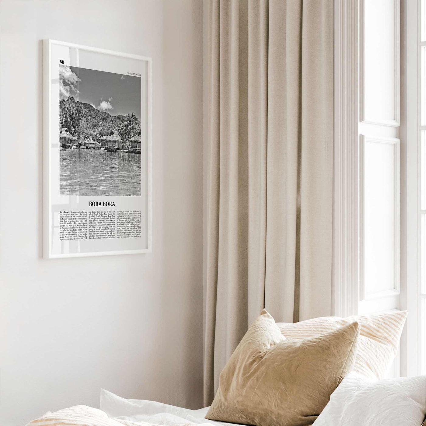 Bora Bora Print Black and White, Bora Bora Wall Art, Bora Bora Poster, Bora Bora Photo, Bora Bora Wall Decor, French Polynesia, Oceania