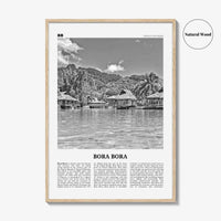 Bora Bora Print Black and White, Bora Bora Wall Art, Bora Bora Poster, Bora Bora Photo, Bora Bora Wall Decor, French Polynesia, Oceania