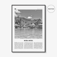 Bora Bora Print Black and White, Bora Bora Wall Art, Bora Bora Poster, Bora Bora Photo, Bora Bora Wall Decor, French Polynesia, Oceania