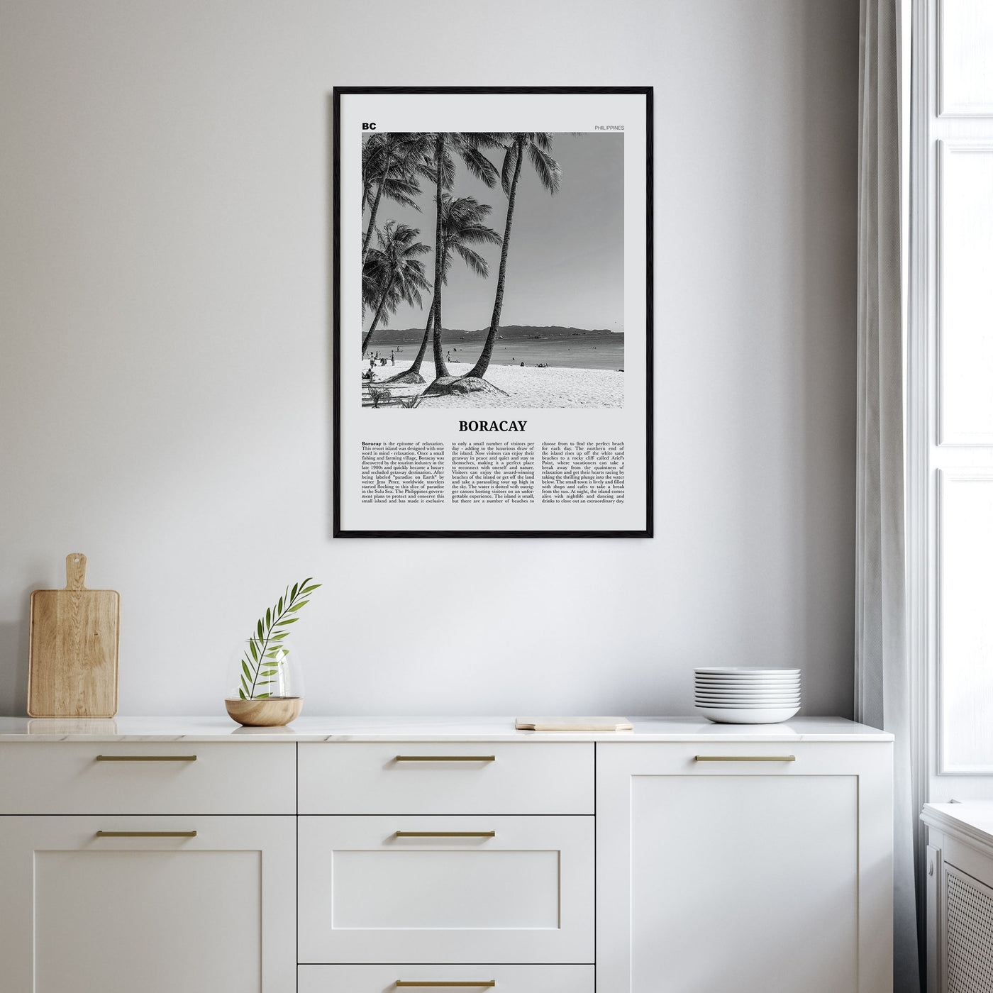 Boracay Travel B&W Poster