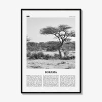 Borama Print Black and White, Borama Wall Art, Borama Poster, Borama Photo, Borama Wall Décor, Borama Map, Somalia