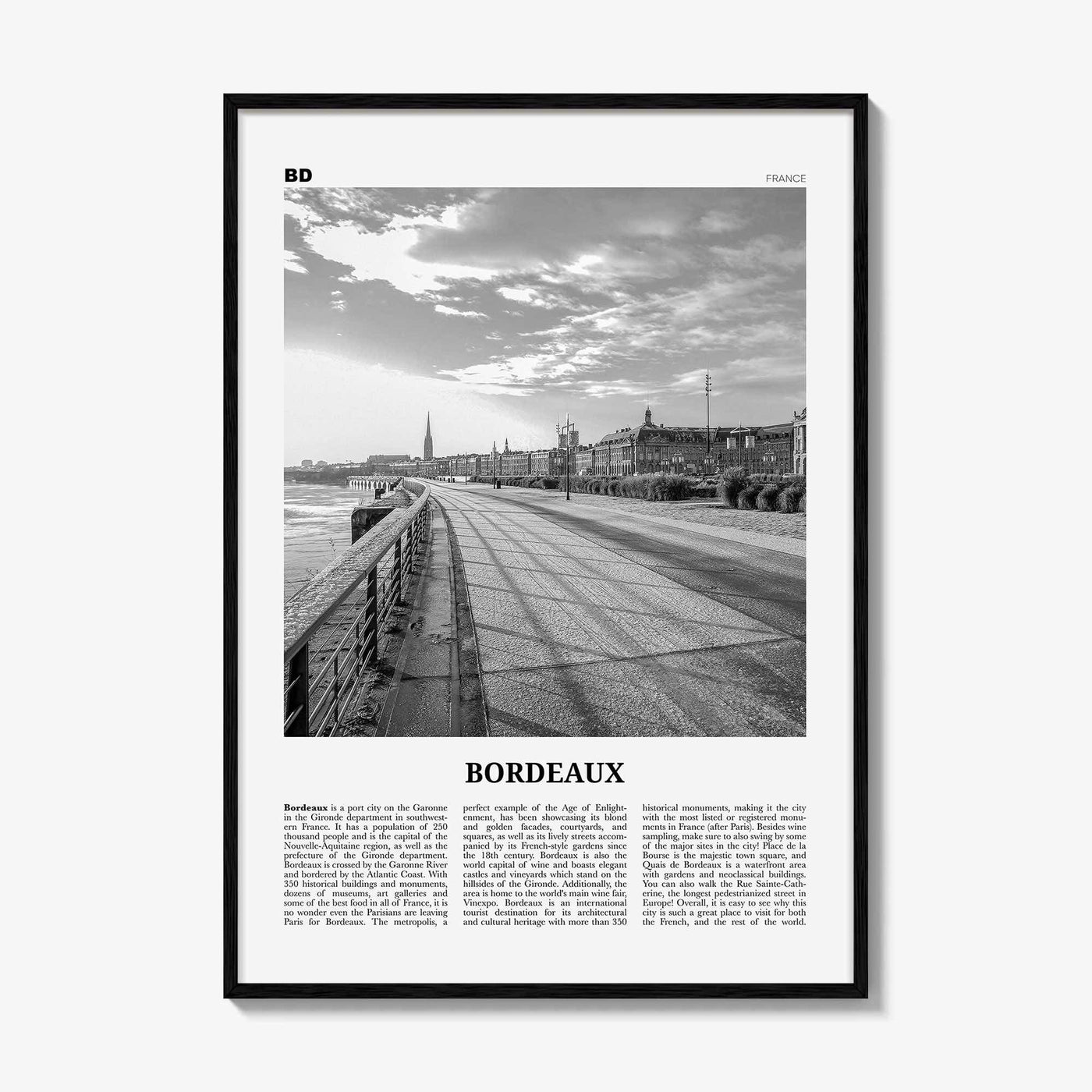 Bordeaux Print Black and White No 2, Bordeaux Wall Art, Bordeaux Poster, Bordeaux Photo, Bordeaux Wall Décor, France, Bordèu, Gironde