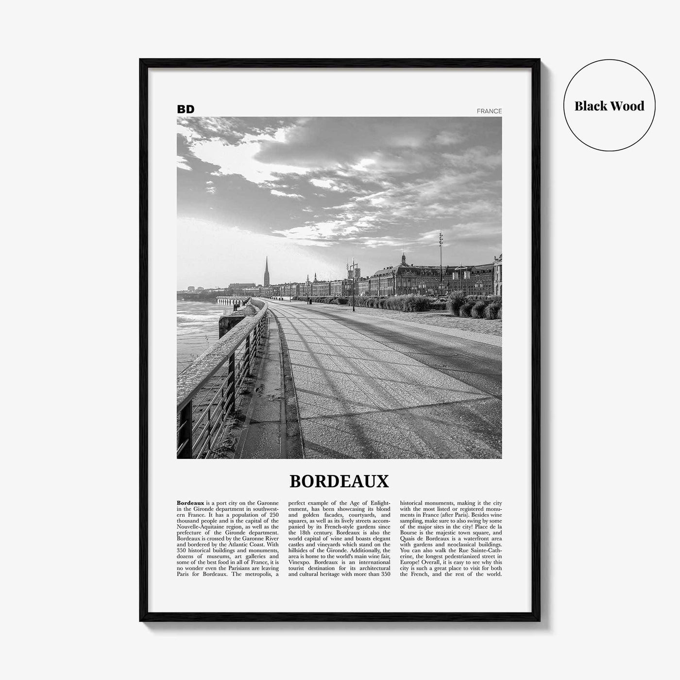 Bordeaux Print Black and White No 2, Bordeaux Wall Art, Bordeaux Poster, Bordeaux Photo, Bordeaux Wall Décor, France, Bordèu, Gironde