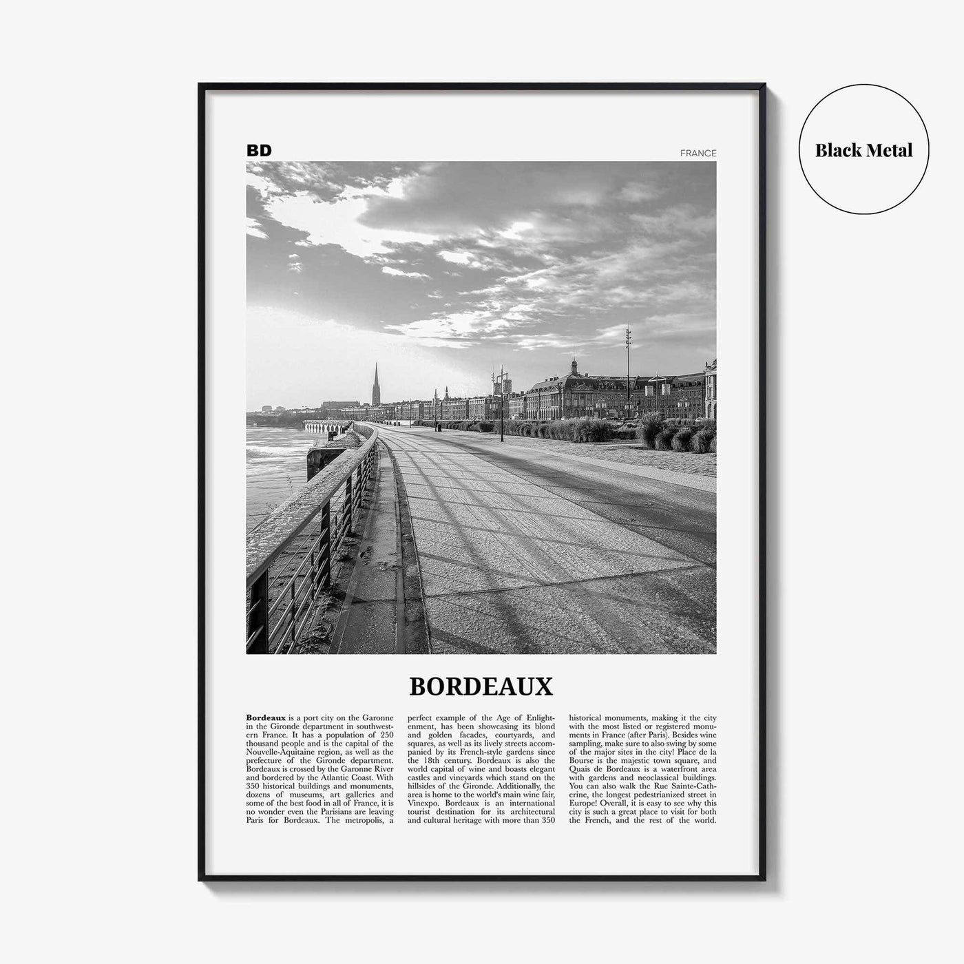 Bordeaux Print Black and White No 2, Bordeaux Wall Art, Bordeaux Poster, Bordeaux Photo, Bordeaux Wall Décor, France, Bordèu, Gironde