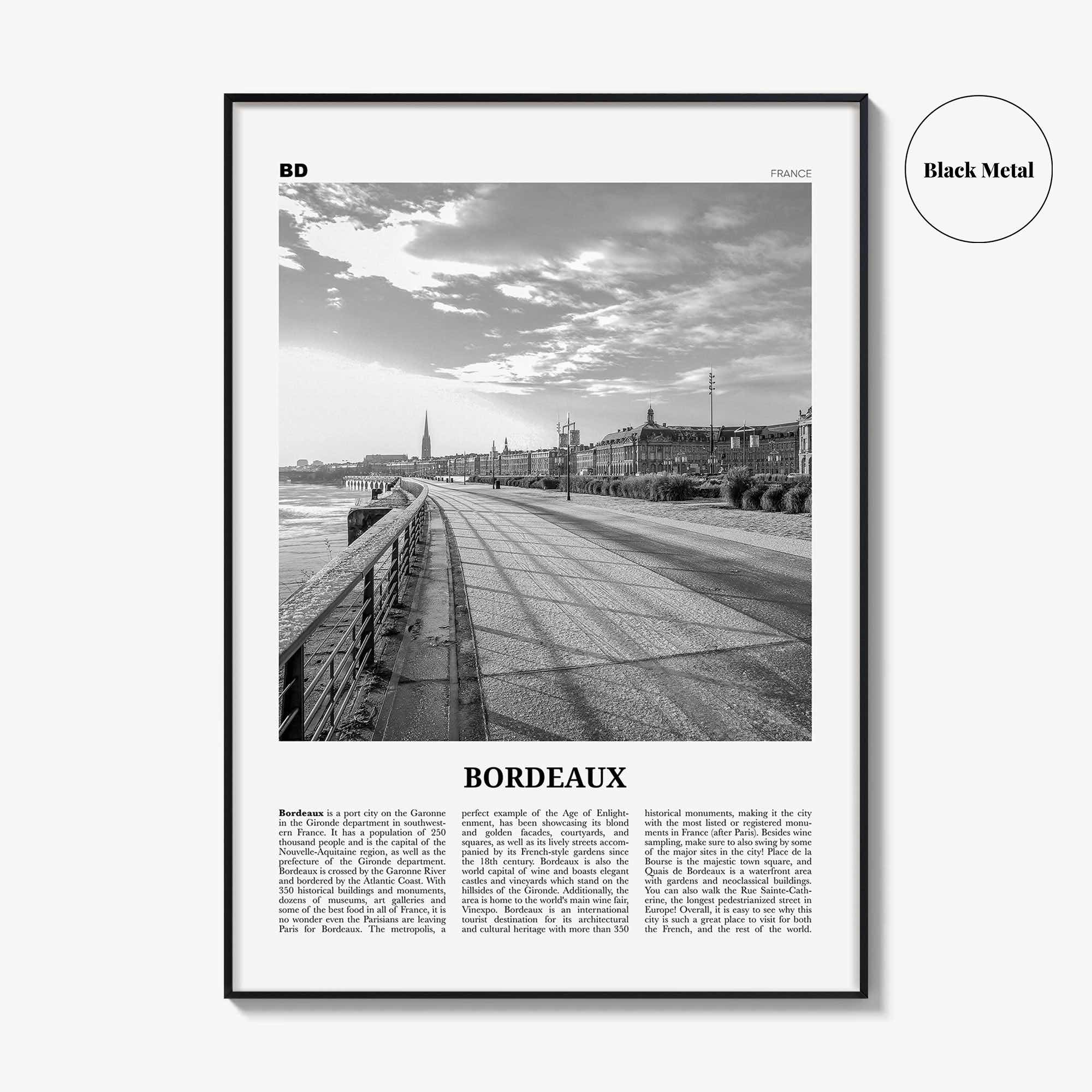 Bordeaux Print Black and White No 2, Bordeaux Wall Art, Bordeaux Poster, Bordeaux Photo, Bordeaux Wall Décor, France, Bordèu, Gironde