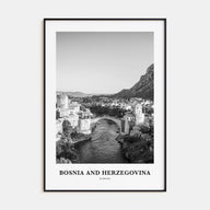Bosnia and Herzegovina Portrait B&W Poster