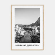 Bosnia and Herzegovina Portrait B&W Poster