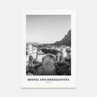 Bosnia and Herzegovina Portrait B&W Poster
