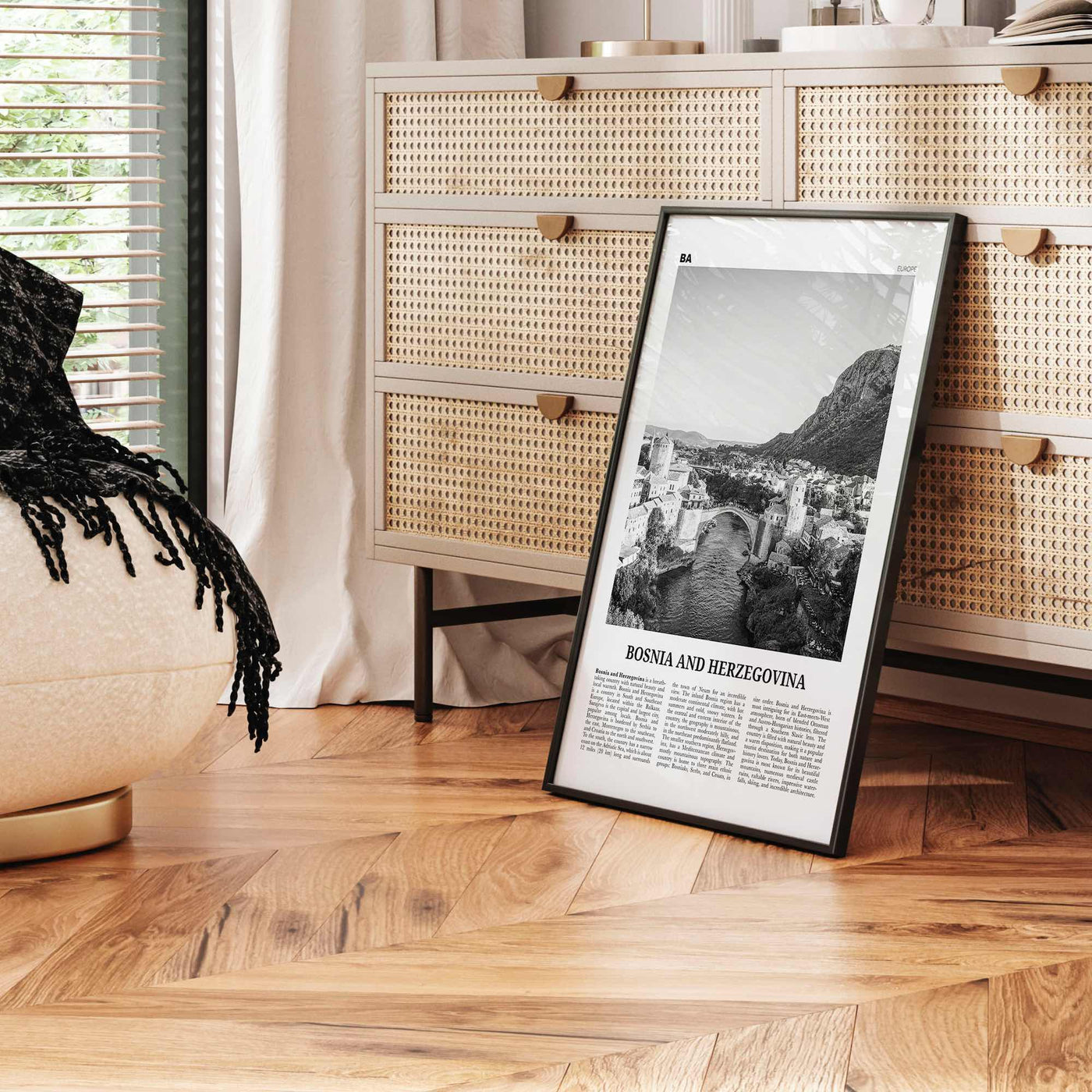 Bosnia and Herzegovina Print Black and White, Bosnia and Herzegovina Art, BiH, B&H, Bosna i Hercegovina, Босна и Херцеговина, Balkan, Europe