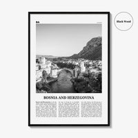 Bosnia and Herzegovina Print Black and White, Bosnia and Herzegovina Art, BiH, B&H, Bosna i Hercegovina, Босна и Херцеговина, Balkan, Europe