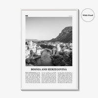 Bosnia and Herzegovina Print Black and White, Bosnia and Herzegovina Art, BiH, B&H, Bosna i Hercegovina, Босна и Херцеговина, Balkan, Europe