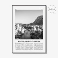 Bosnia and Herzegovina Print Black and White, Bosnia and Herzegovina Art, BiH, B&H, Bosna i Hercegovina, Босна и Херцеговина, Balkan, Europe